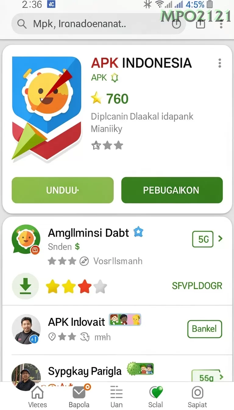 Cuplikan layar DINGDONG77 — aktivitas